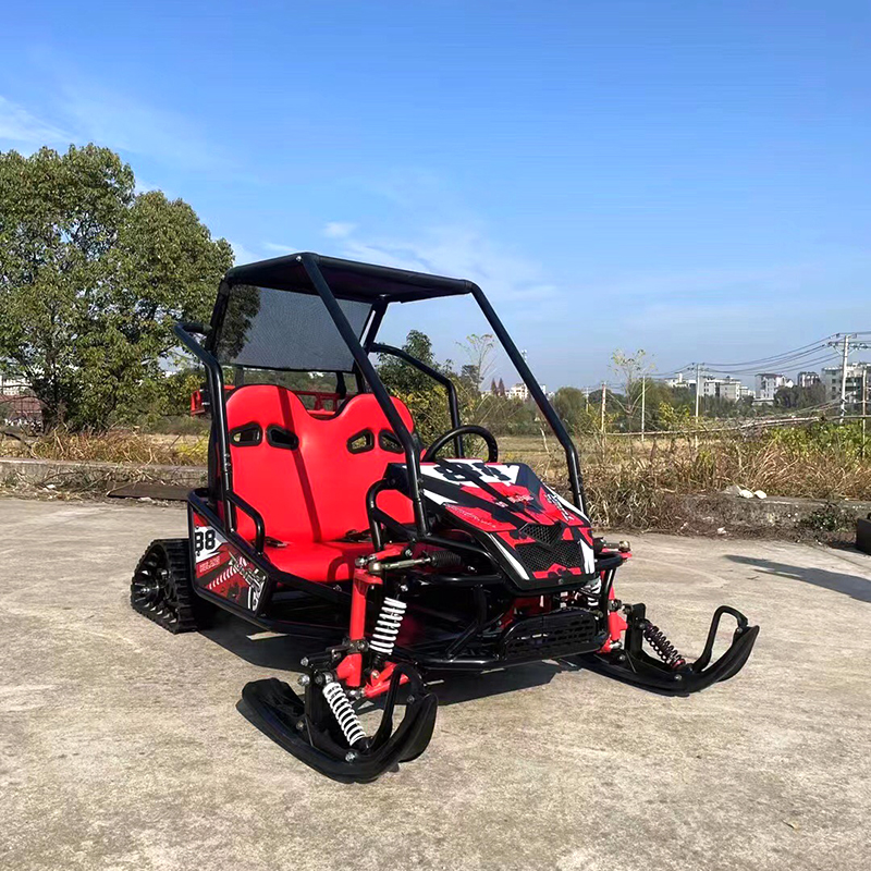 Two-Seater Tracked Snow Style Snowmobile With Roof